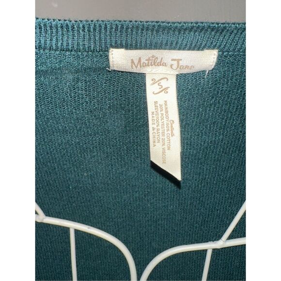 BEAUTIFUL Matilda Jane Fancy & Flouncy Sweater Womens Green Floral Long Sleeve S - Picture 7 of 8